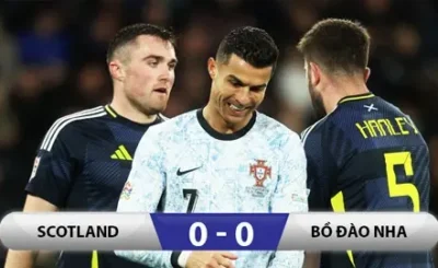 Ronaldo thi đấu thất vọng – Bồ Đào Nha hòa Scotland 0-0